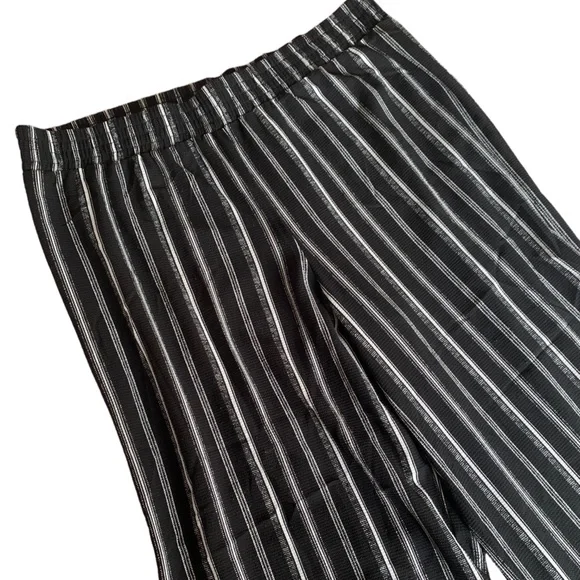APT. 9 Black White Stripe Pull On Dress Pants Wide Leg Plus Size Women’s Pants - Picture 2 of 9
